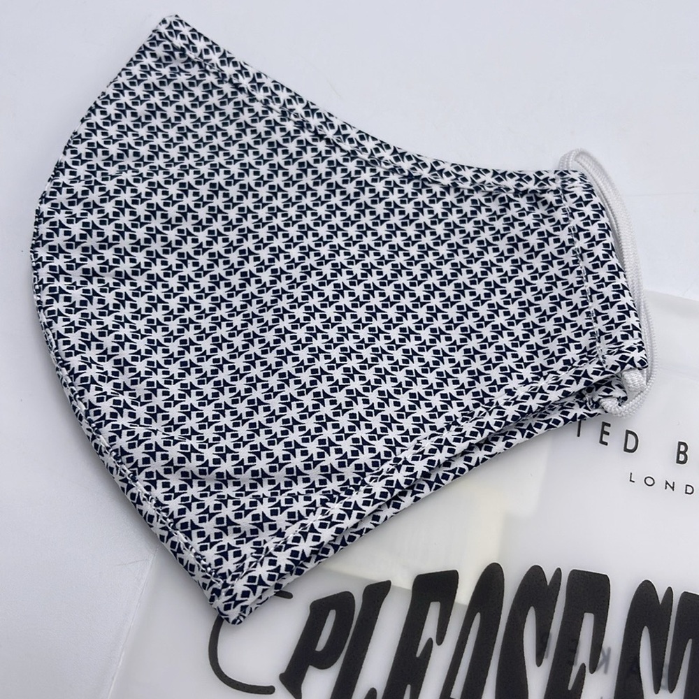 Black and White Patterned Face Mask TED BAKER LONDON Reversible Reusable NWT